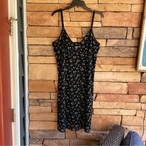 Boutique Europa black blue floral stretch lounge dress pajamas EUC Women’s 2X